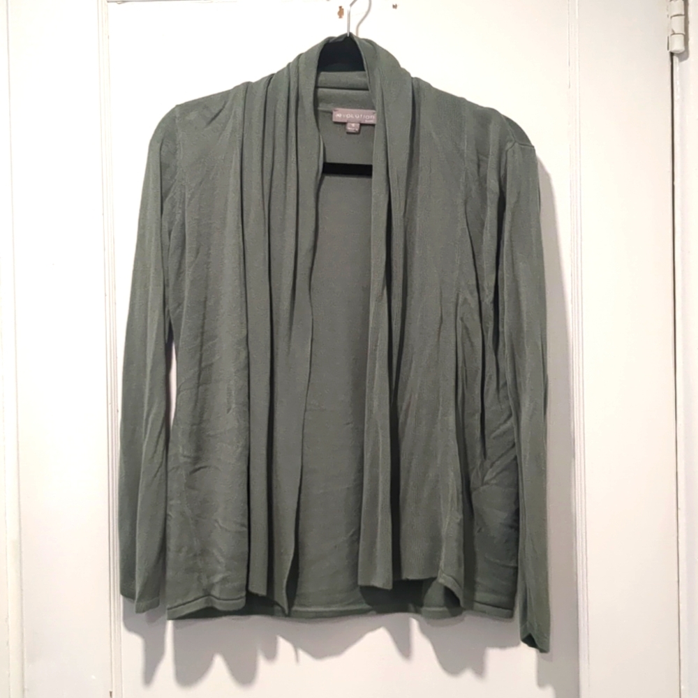 Evolution, sage green sweater, size S